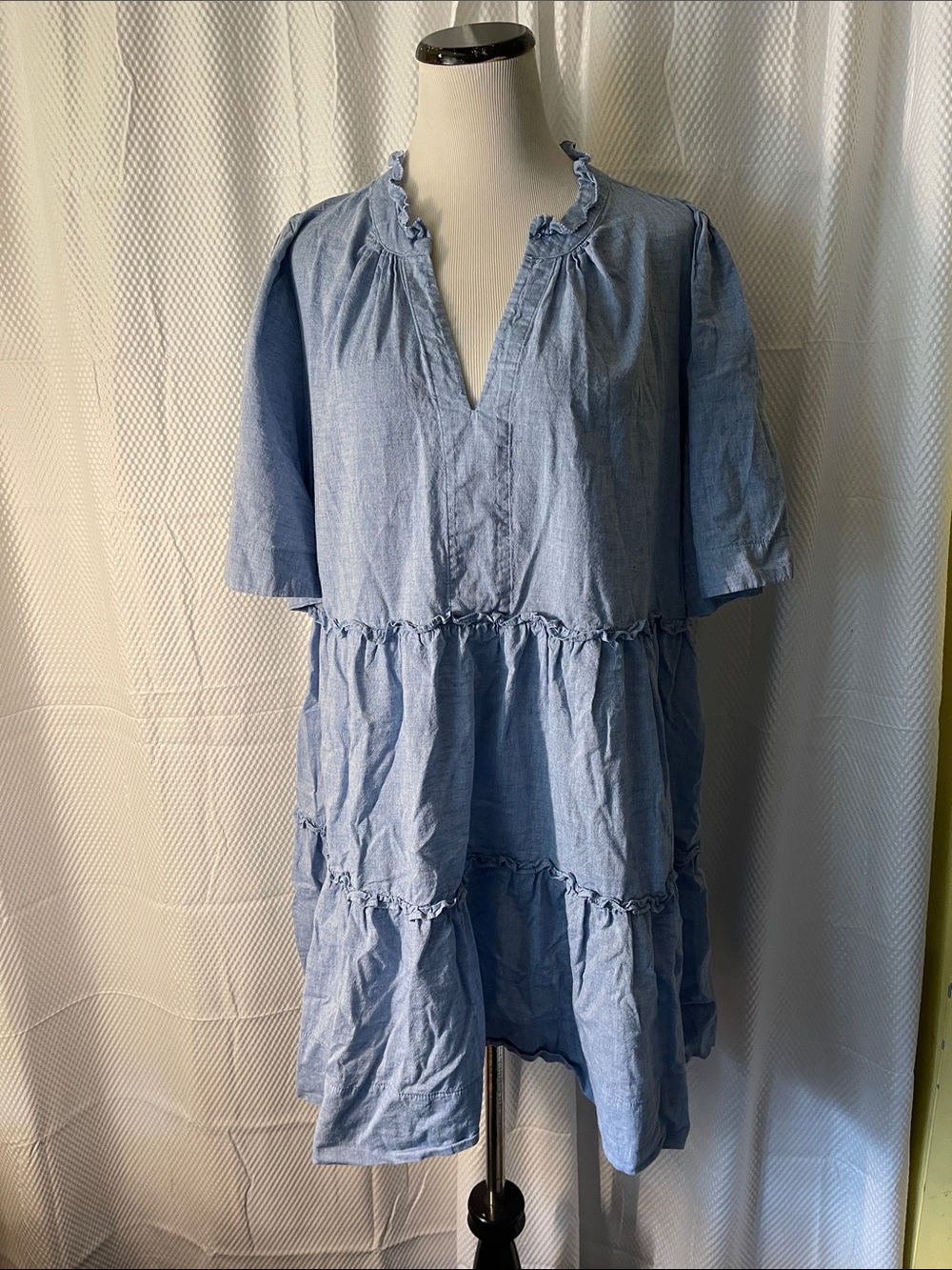 Tuckernuck Light Blue Tiered Mini Dress